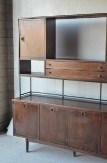   modern Hutch Wall Unit Stanley furniture vintage Paul Mccobb style