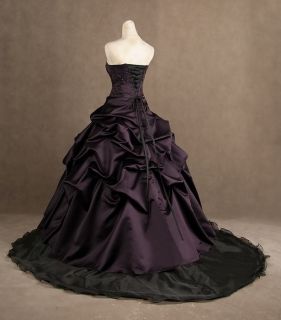 New Purple of Black Wedding Dress Size 6 8 10 12 14 16 18