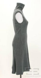 DVF Diane Von Furstenberg Teal Brown Geometric Knit Dress