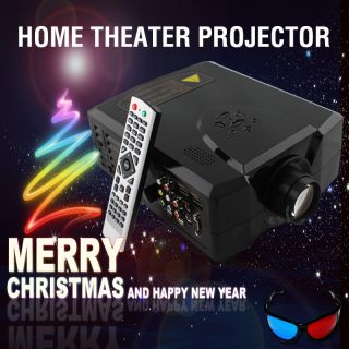 Home Theatre HD LCD Projector with 2HDMI 2USB High Speed Ports 4 DVD