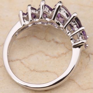 10mm Purple Amethyst Gemstones 18K Gold Filled Fashion Jewelry Rings