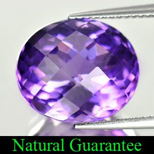  Ct. Natural Gemstone Purple Amethyst Oval Checkerboard Brazil Unheated