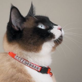 Rhinestone Breakaway Cat Collar w Bell Safety Baby Pink Pet Adjustable