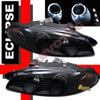 97 99 Eclipse 2X Halo LED Projector Headlights G2 Black