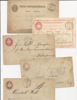  Lot of 5 Covers from The 1870s St Gallen Brugg Zurich Etc