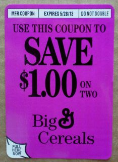  00 on Two General Mills Cereals 05 28 13 Big G Cereal