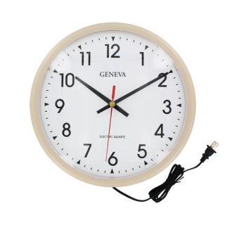 Geneva 14 Electric Analog Wall Clock Putty