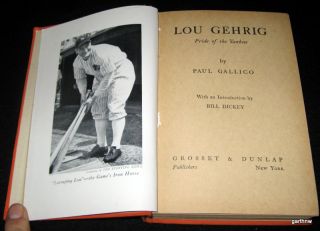  1st Edition Book Pride of The Yankees Hardcover Paul Gallico