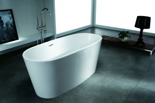 Bathtub Freestanding Solid Surface Bathtub Modern Soaking Tub 60 6