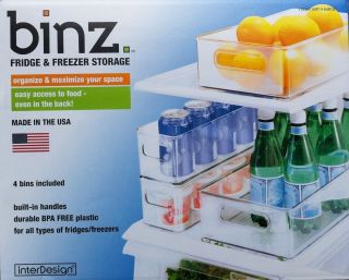 Binz Fridge and Freezer Storage Bins Storage Baskets 4 Piece Set
