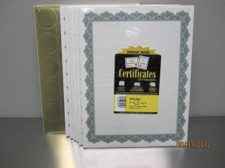 Lot of 6x25 Certificates by Geographics Paper with gold Stickers 8 5 x