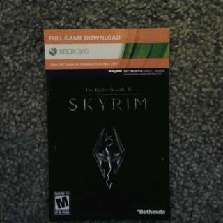The Elder Scrolls V Skyrim Xbox 360 2011 Full Game  Card