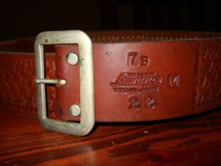Vintage George Lawrence Brown Leather Belt 22 Cal Medium