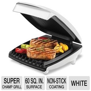 george foreman super champ white 4 burger grill note the condition of