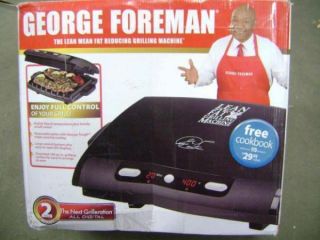 GEORGE FOREMAN GRP99BLK 100 sq in NON STICK ELECTRIC GRILL 100 AS IS