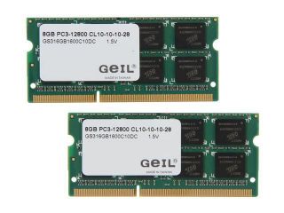 GeIL 16GB (2 x 8G) 204 Pin DDR3 SO DIMM DDR3 1600 (PC3 12800) Laptop