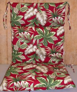 Outdoor Patio Chair Cushions Chili Floral Hi Back 23 5 x 49 x 3 25