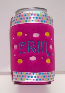 here is a lime green koozie done with a font