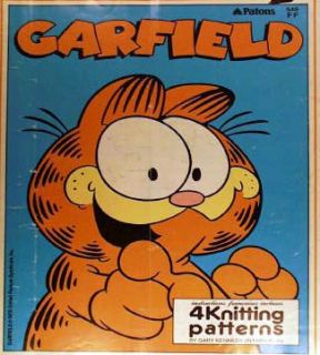 Knitting pattern booklet GARFIELD the cat in 4 sweater designs