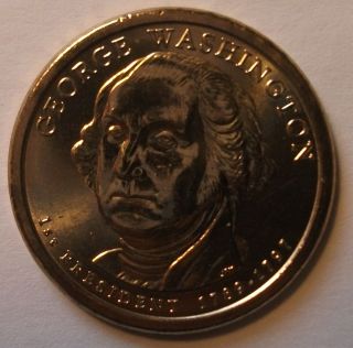 2007P GEORGE WASHINGTON   GOLDEN PRESIDENTIAL DOLLAR UNCIRC FROM FRESH