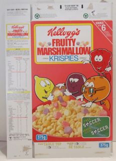 Kelloggs Fruity Marshmallow Krispies Cereal Box , Canada w/ Fruit