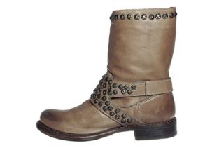 Frye Womens Boots Jenna Studded Short Grey Leather 76795 Sz 9.5 M