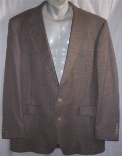 44L George West WESTERN BLUE BROWN GREEN TWEED sport coat jacket suit