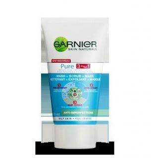 Garnier Skin Naturals Pure 3 in 1 Wash Scrub Mask 150ml