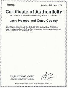 Leroy Neiman Larry Holmes Gerry Cooney Autographed Signed 1982 Fight
