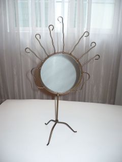 Mirror Metal Scupture Free Standing Tabletop Vanity Unique Fun