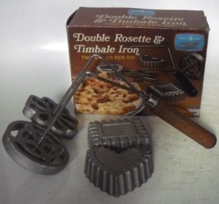 Vintage Double Rosette & Timbale Iron Nordic Ware Northland Aluminum