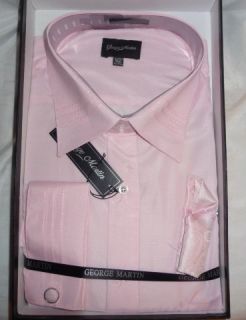 George Martin Shirt Tie Handkerchief Set Italian Design XL 17 17 1 2