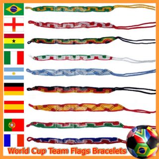 World Nation Country Flag Colors Sport Bracelet Wristband Handmade
