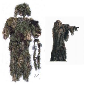 Ghillie Suit Woodland Camouflage 5pc Set XL L New