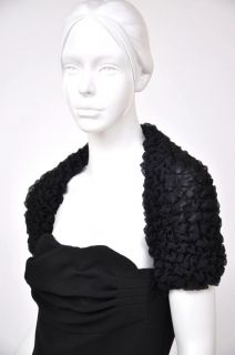 New Giambattista Valli Classy Black Wool Corset Shrug Dress 44 M 8 10