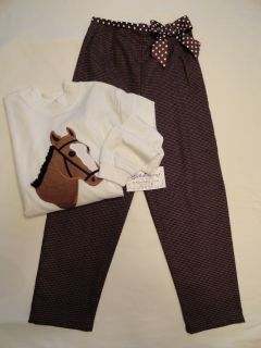 The Bailey Boys Houndstooth Pants and Long Sleeve Horse Shirt Sizes 5