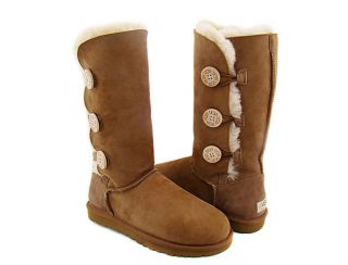 UGG Womens Bailey Button Triplet Boots 1873 Chestnut