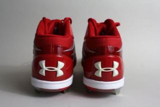 New Under Armour Baseball Cleats Red Mid Heat Gear 13