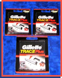 30 Original Gillette Trac II Plus Razor Cartridges