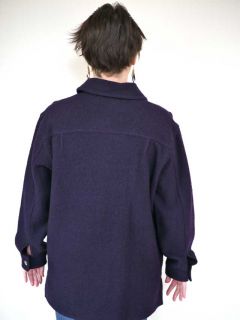 Herman Geist Womens Boiled Wool Navy Blue Shirt Jacket