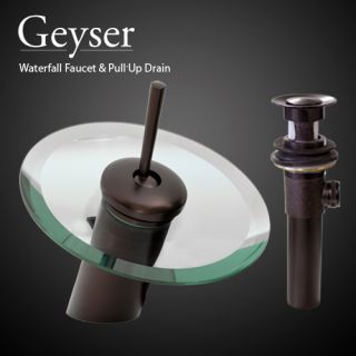 Geyser Vanity Waterfall Bathroom Faucet Pull Up Drain