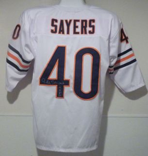 Gale Sayers Autographed Signed Chicago Bears White Poly Size XL Jersey