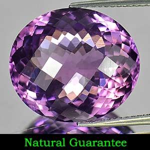  79 Ct Natural Purple Amethyst Gem Oval Checkerboard from Brazil