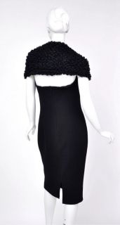 New Giambattista Valli Classy Black Wool Corset Shrug Dress 44 M 8 10