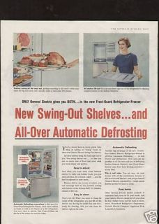 1959 Ad General Electric Refrigerator Swing Out Shelves