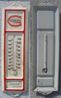 Gibbons Beer Metal Thermometer Sign Old Vintage Working Accurate