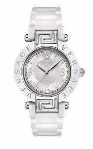 Versace Womens Reve Ceramic Bezel White Rubber Watch 92QCS1D497 S001