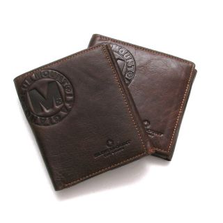 New Genuine Cow Leather Mens Bifold Wallet with Back Coin Pocket Purse