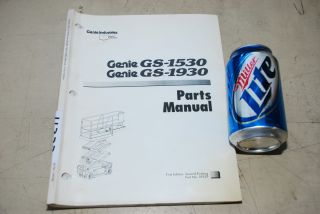 Genie Lift Parts Manual Manlift GS 1530 GS 1930 Part No 39529 Inv 4322
