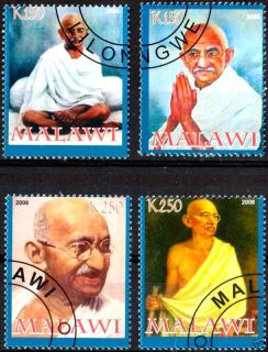 Gandhi Malawi 2008 Mahatma Gandhi Stamps set of 4